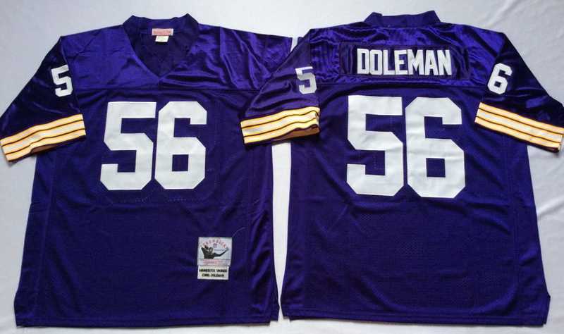 Vikings 56 Chris Doleman Purple M&N Throwback Jersey->nfl m&n throwback->NFL Jersey